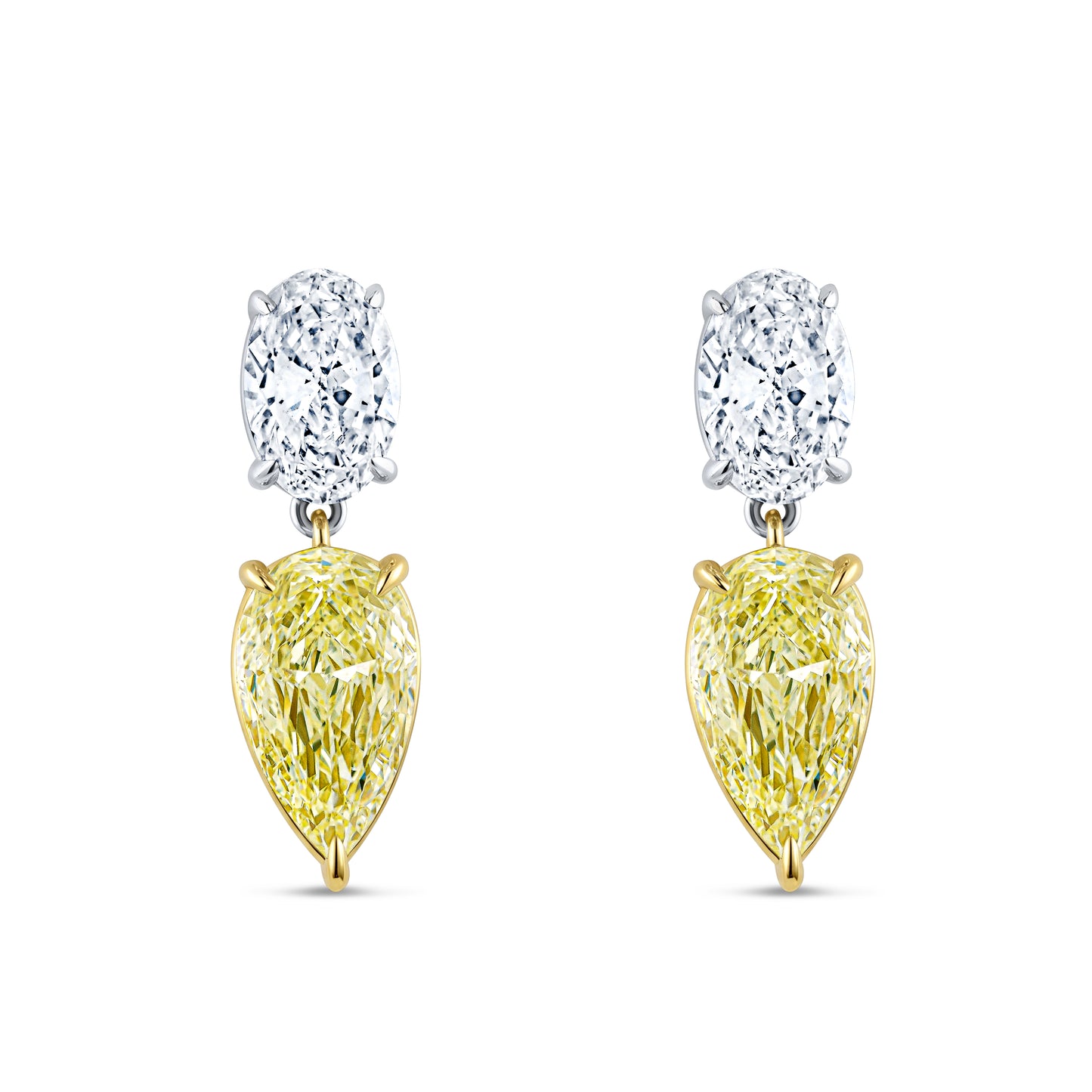 Oval and Pear Drop Earrings
