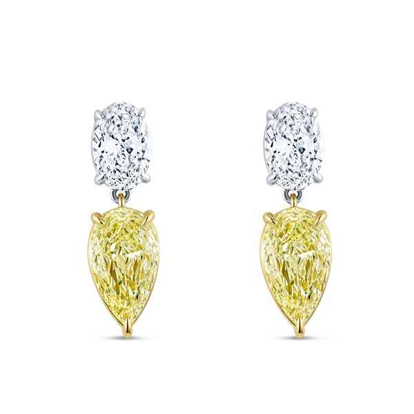 Oval and Pear Drop Earrings
