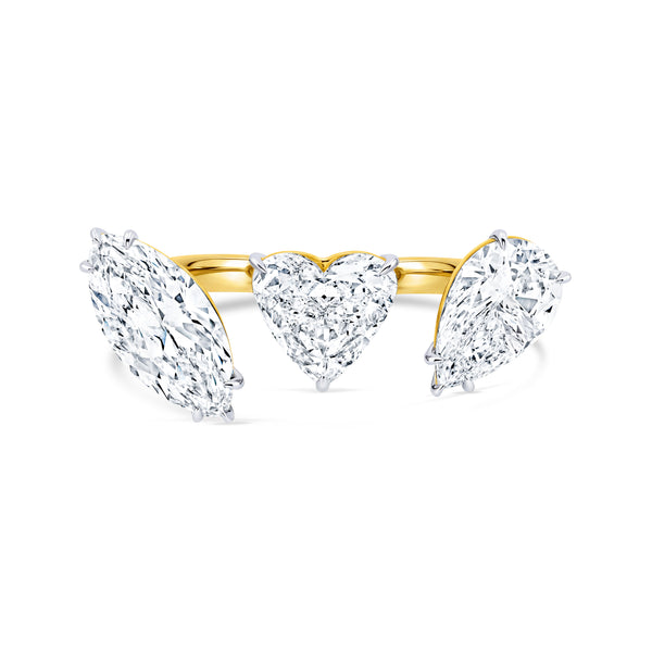Two-finger Mixed Shape Diamond Ring