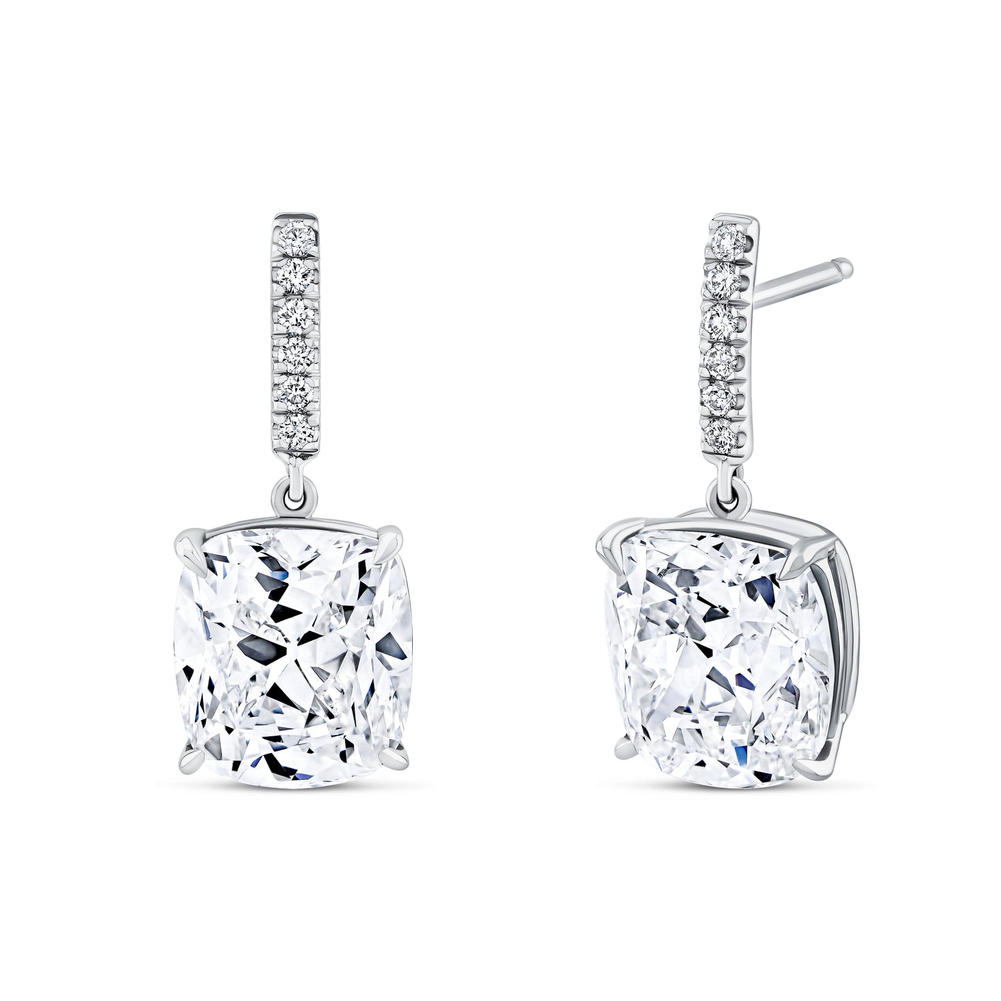 Cushion Diamond Drop Earrings