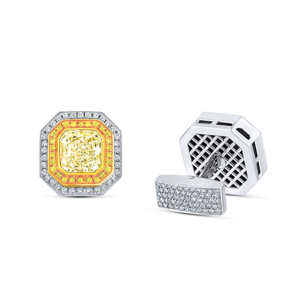 Radiant Diamond Cuff Links