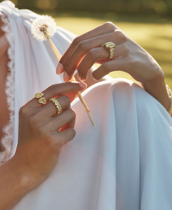 Fancy Yellow Diamond Twin Ring