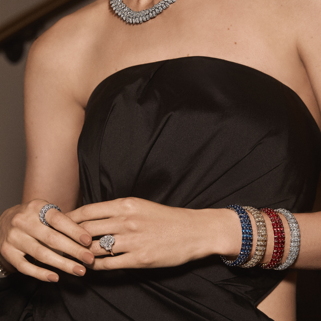 Four Row Ruby Cuff Bracelet