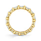 East West Emerald Cut Diamonds Eternity Band in 18k Yellow Gold