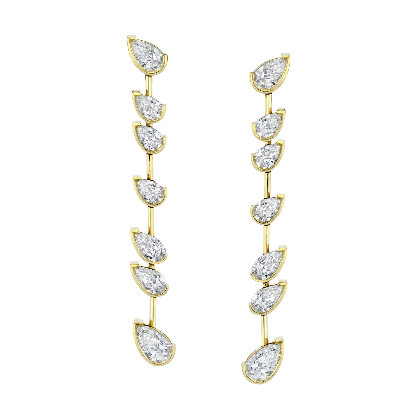 Pear Shape Diamonds Drop Earrings