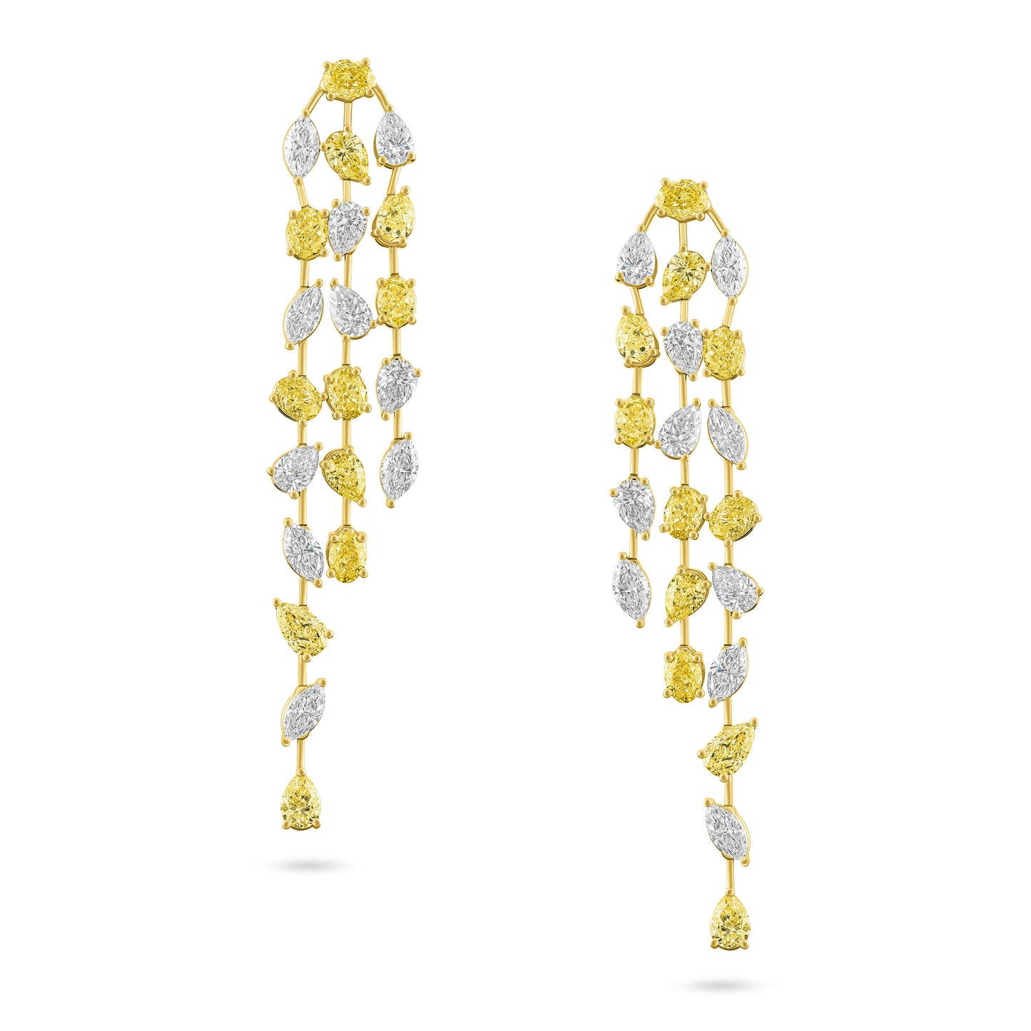 Fancy Shape Diamonds Dangle Earrings