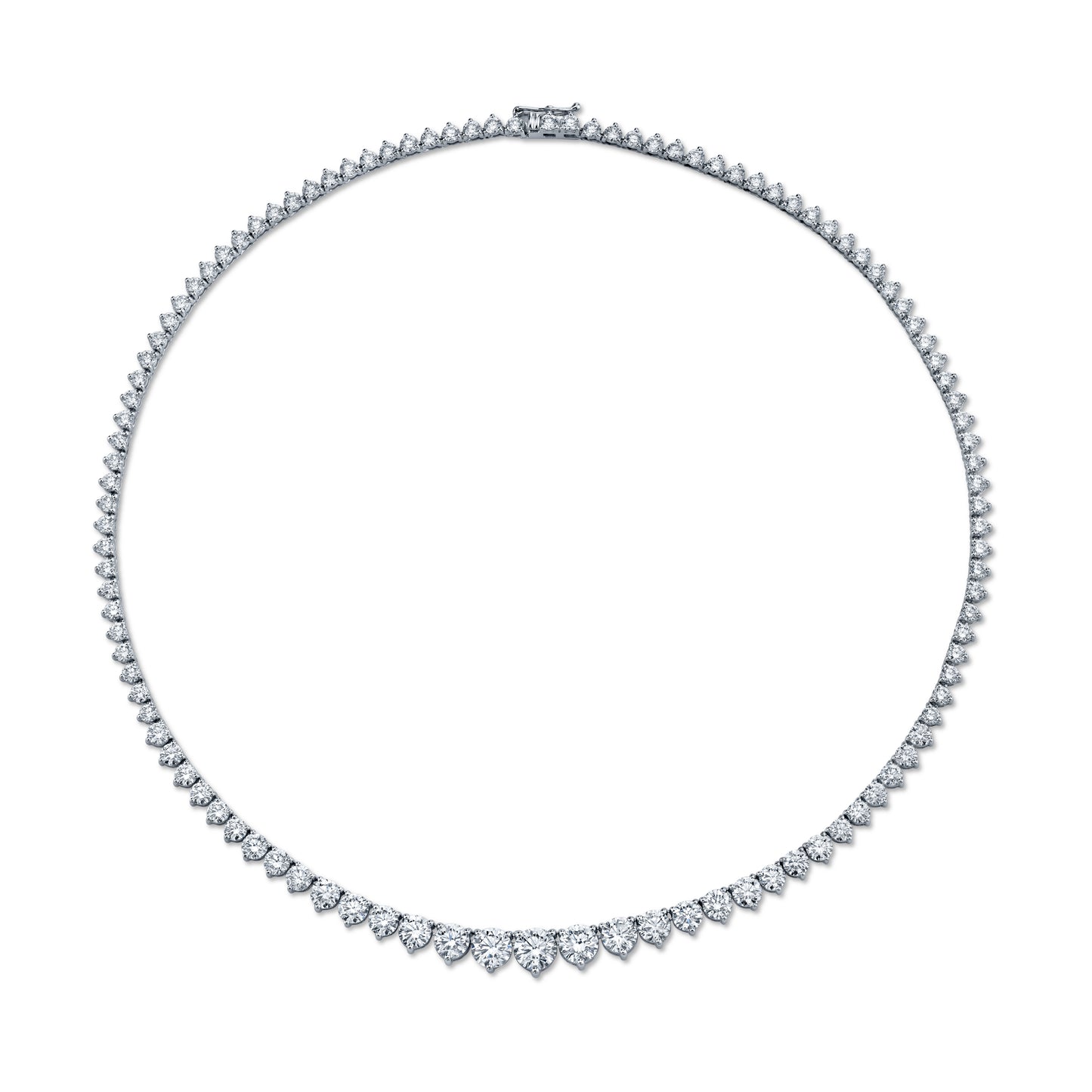 Classic Graduated Round Diamond Riviera Necklace