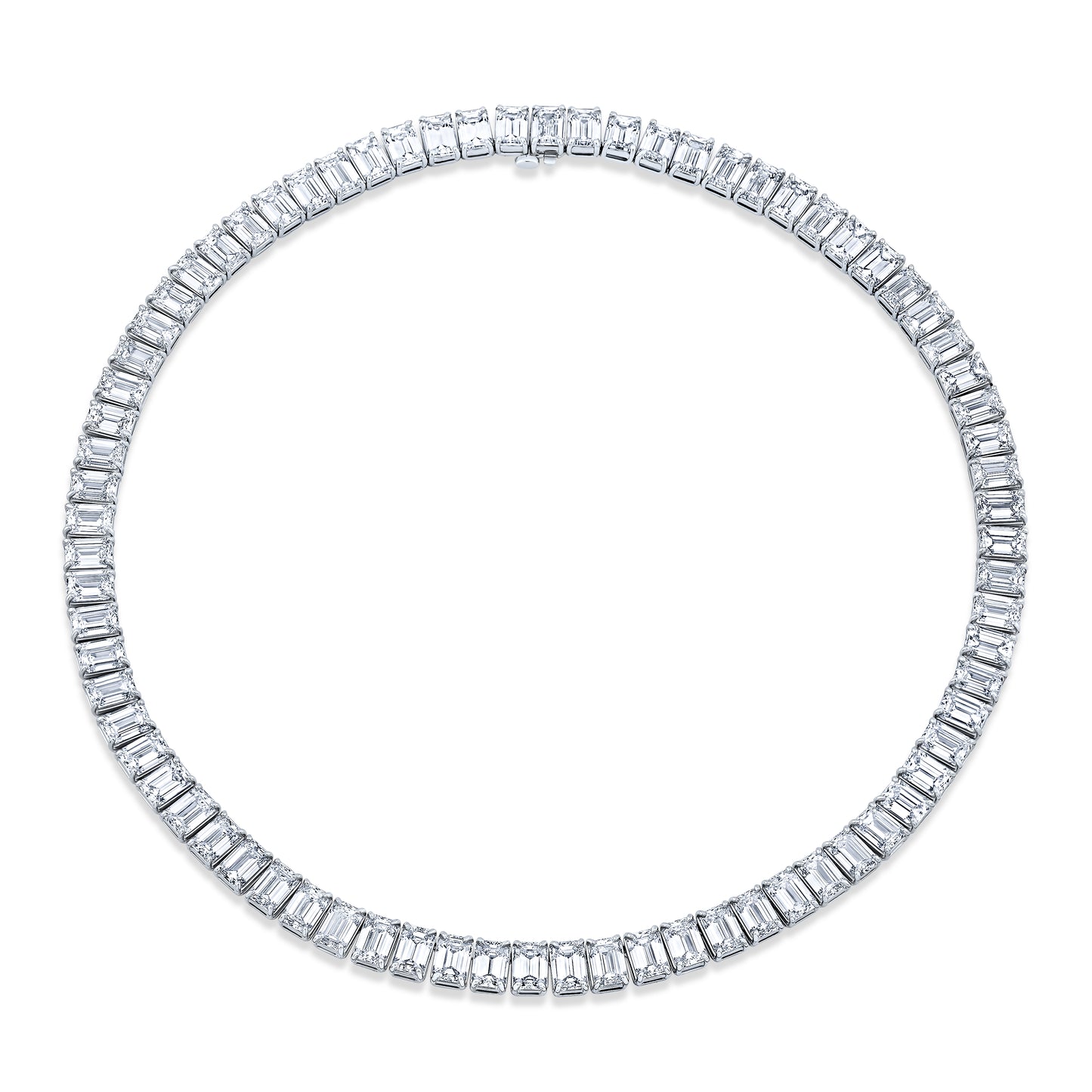 Emerald Cut Diamond Necklace