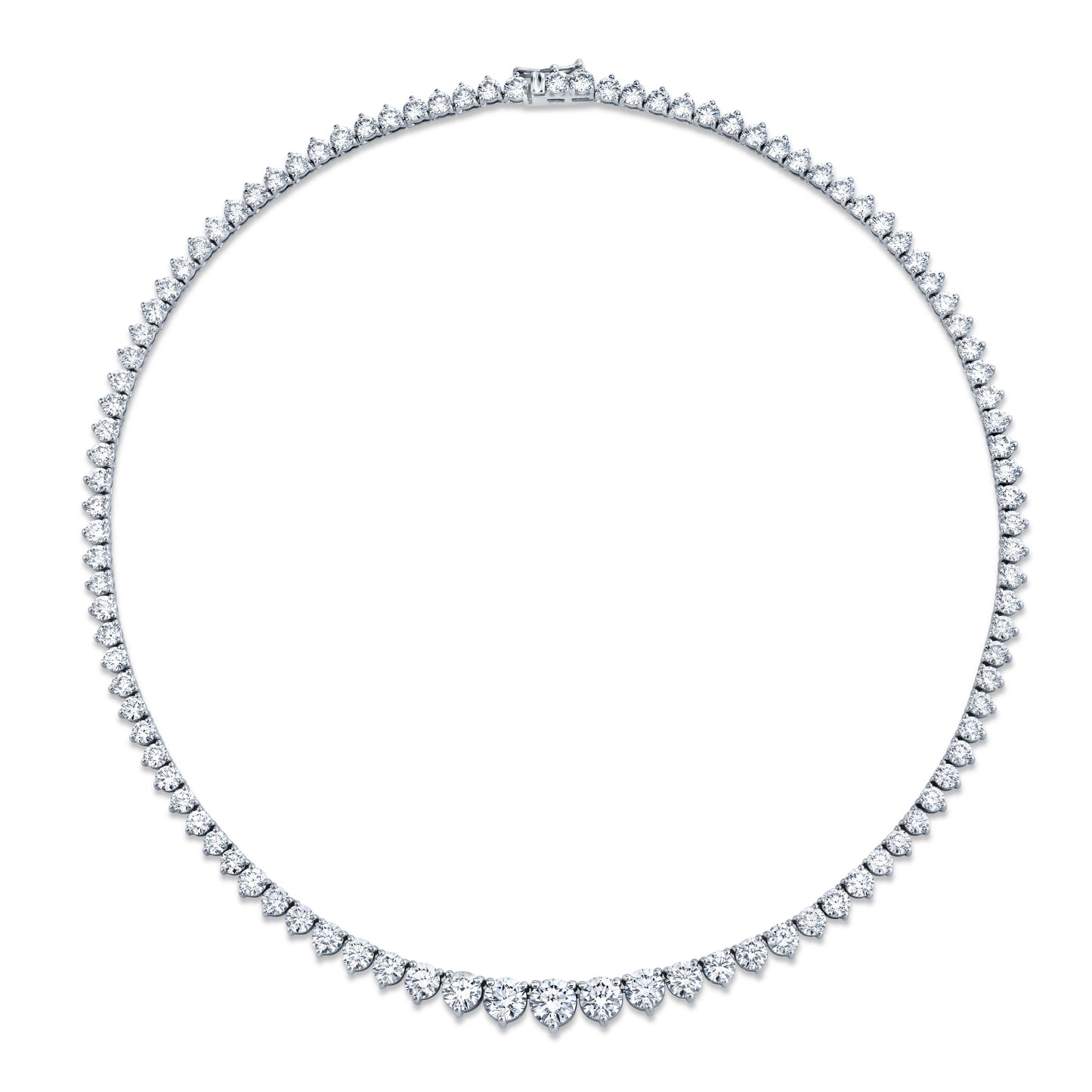 Classic Graduated Round Diamond Riviera Necklace