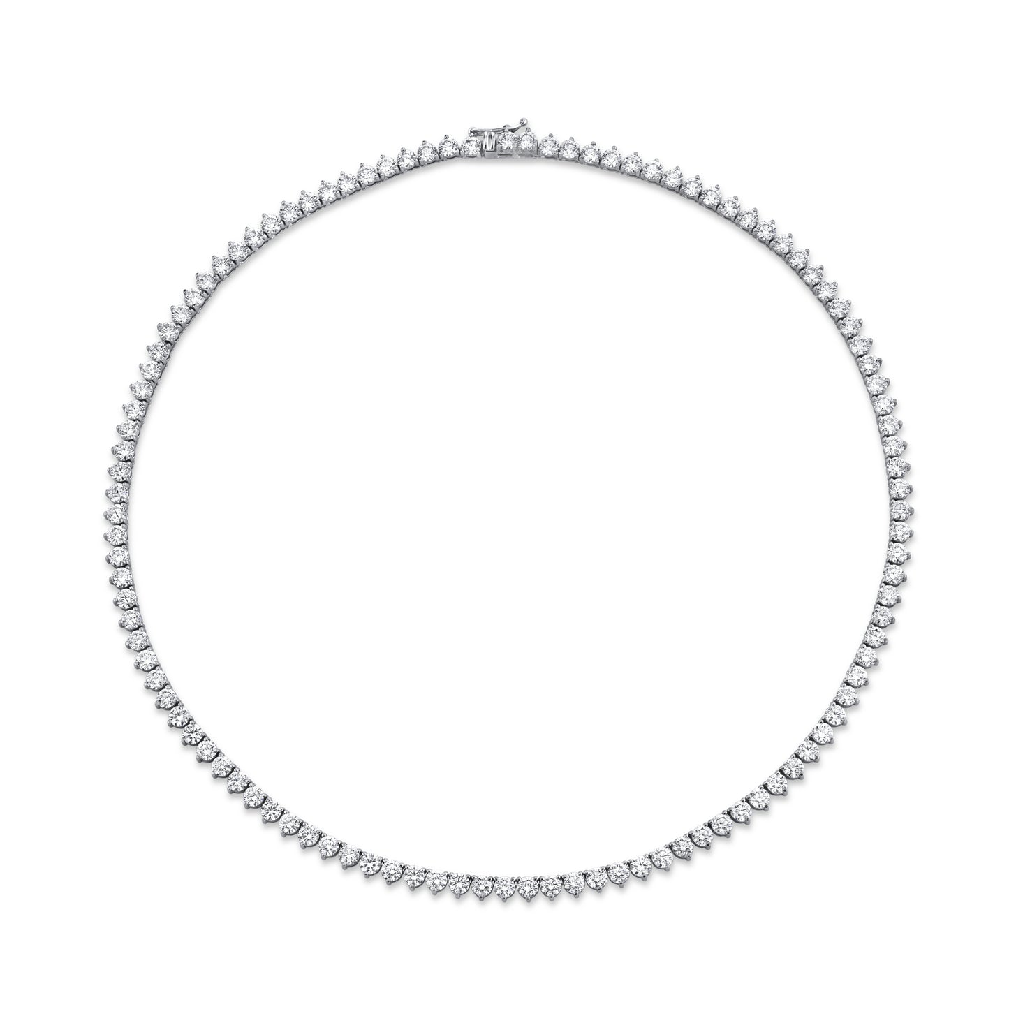 Classic Round Diamond Tennis Necklace