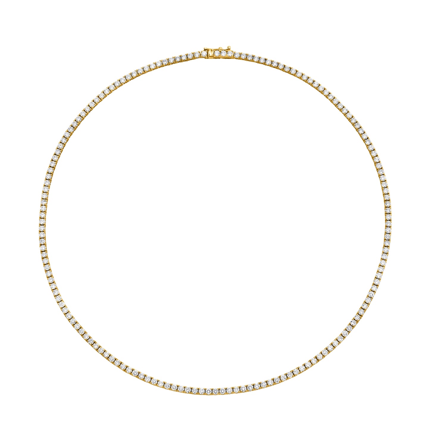 Straight Line 1.9mm Round Diamond 4-Prong Necklace