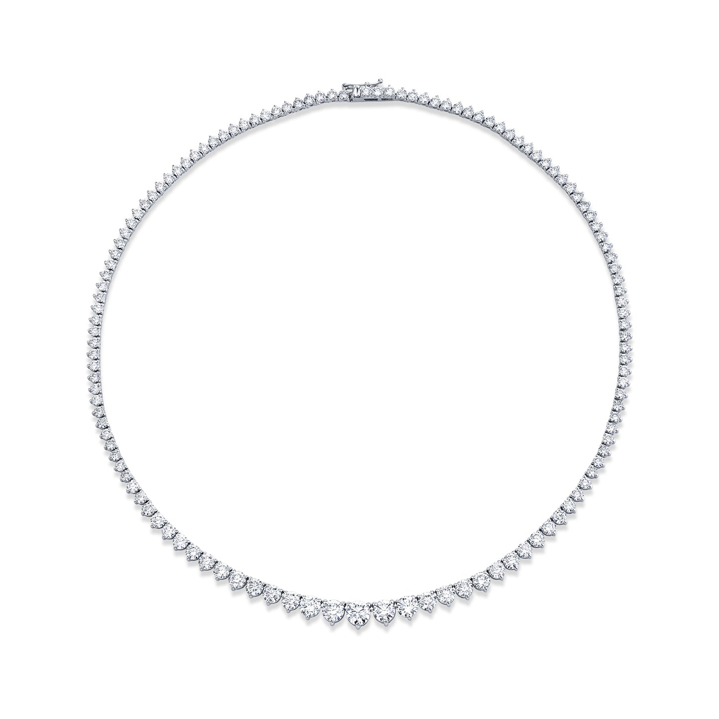 Classic Graduated Round Diamond Riviera Necklace