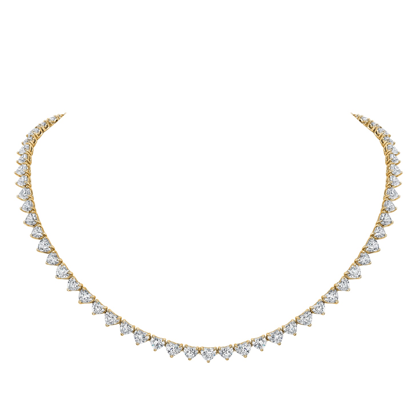 Heart Shape Diamond Straight Line Necklace