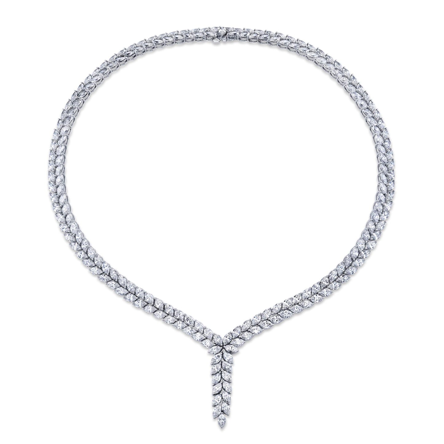 Double Row Lariat Diamond Necklace