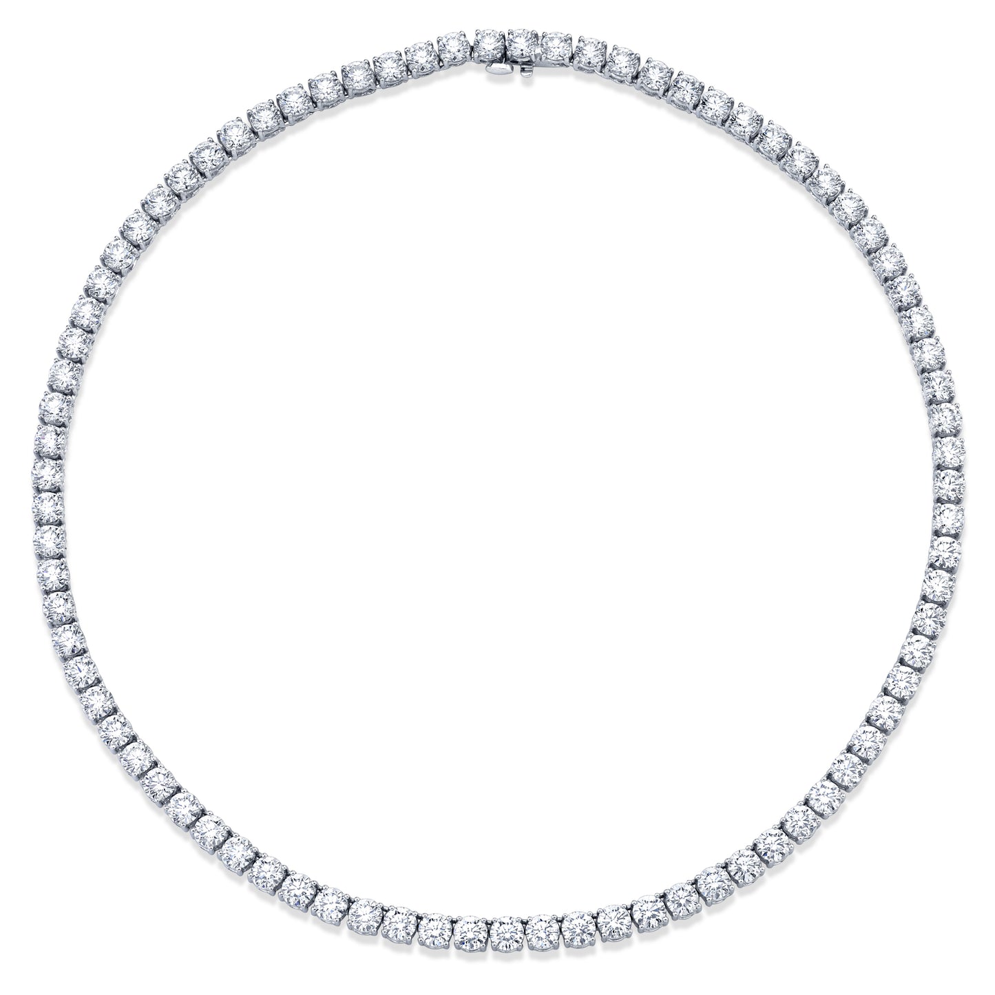 Straight Line 4.0mm Round Diamond 4-prong Necklace