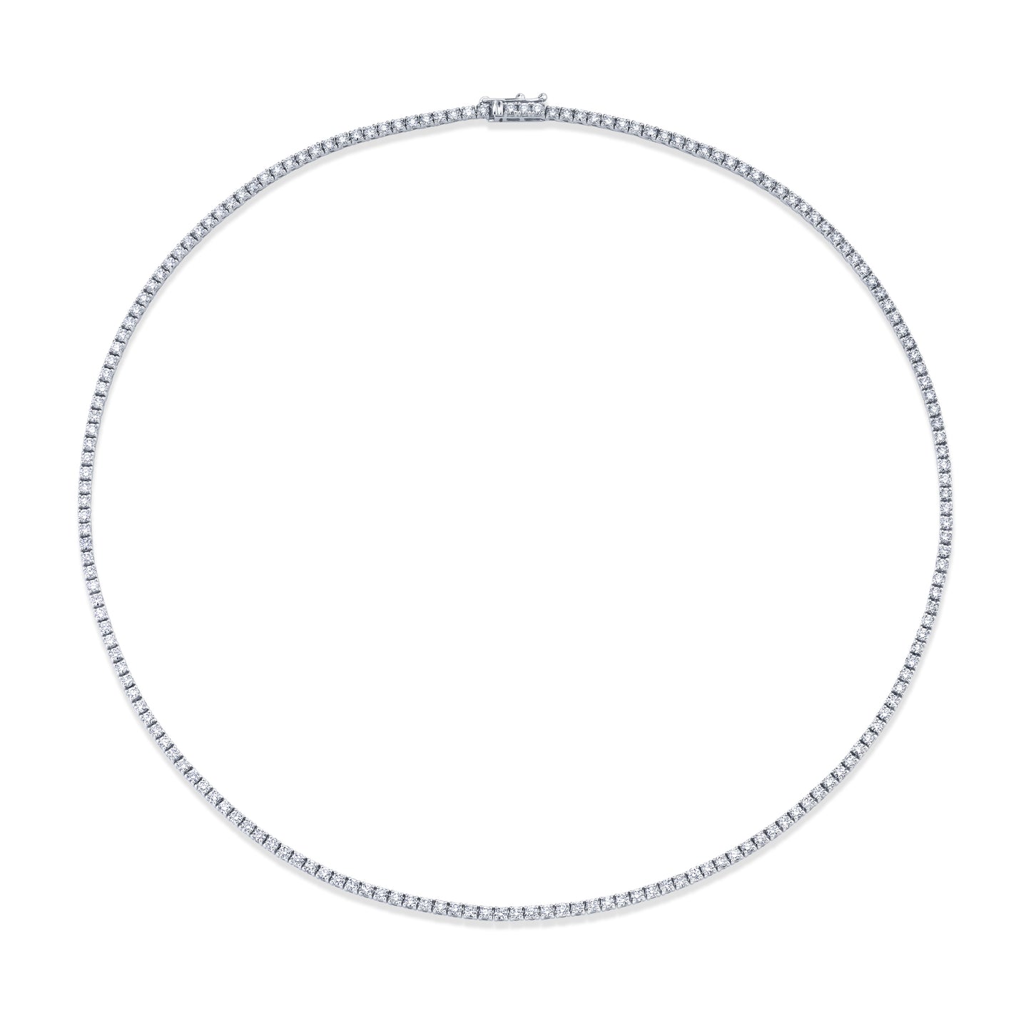 Straight Line 1.9mm Round Diamond 4-prong Necklace