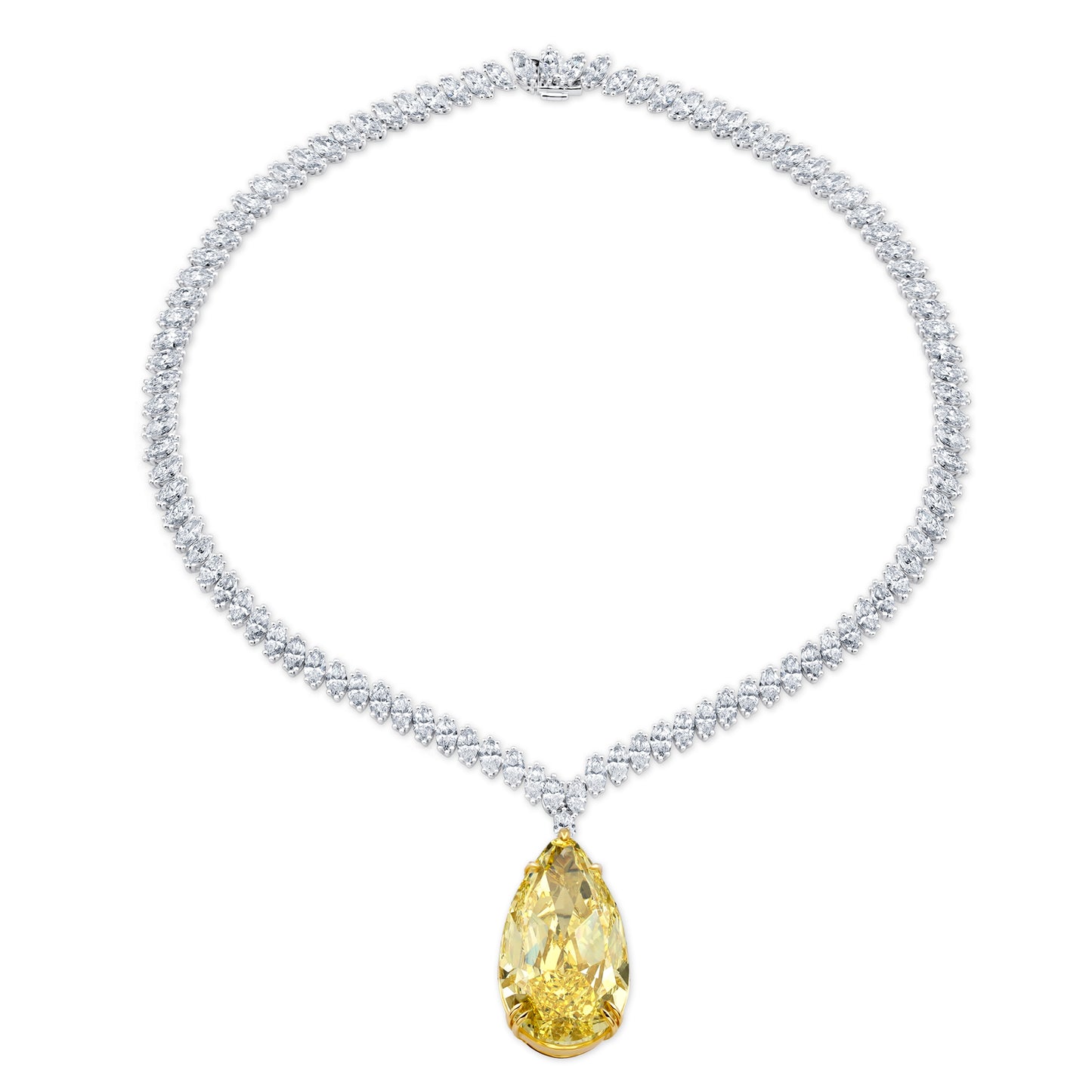 Pear Diamond Statement Necklace