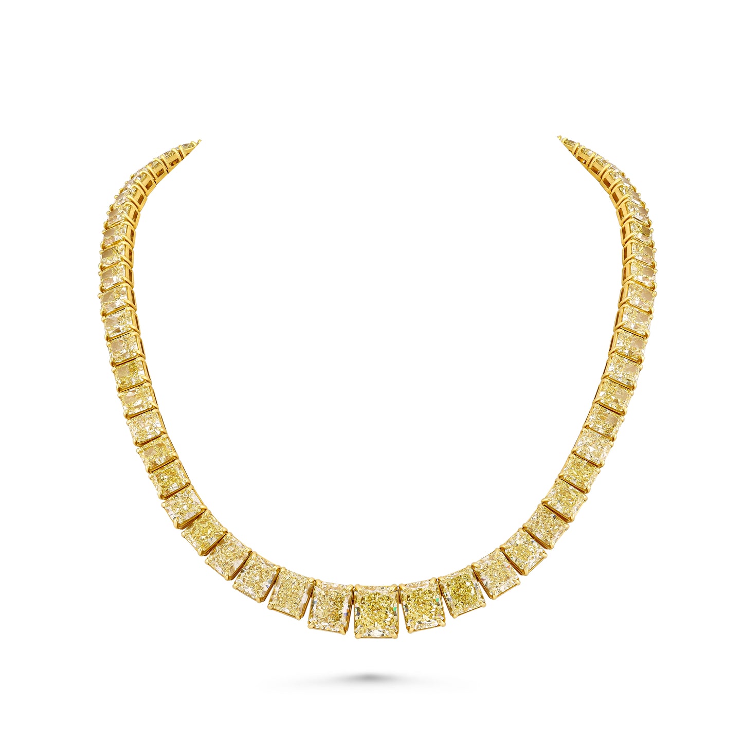 Signature Yellow Radiant Diamond Riviera Necklace