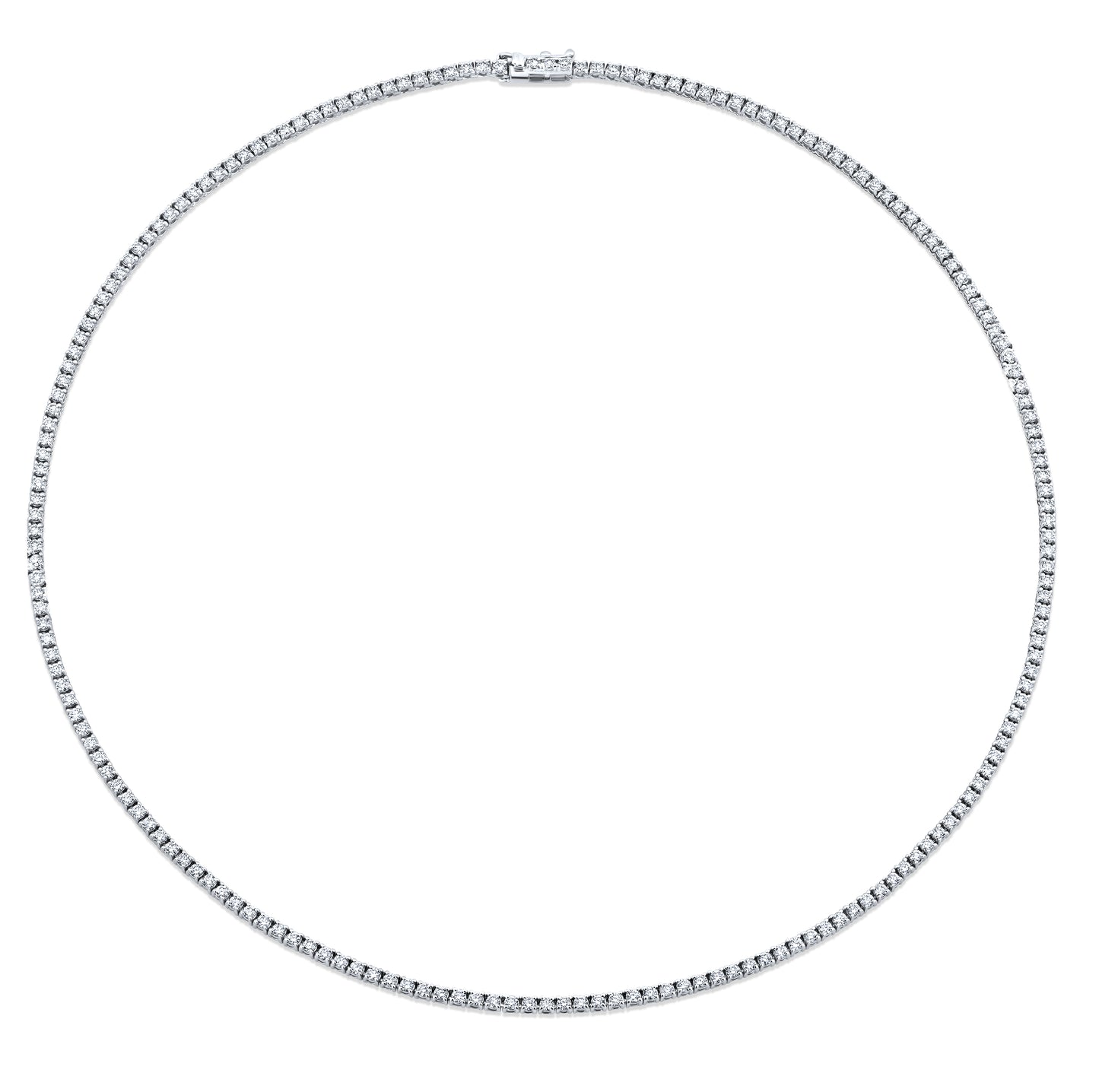 Straight Line 1.7mm Round Diamond 4-prong Necklace