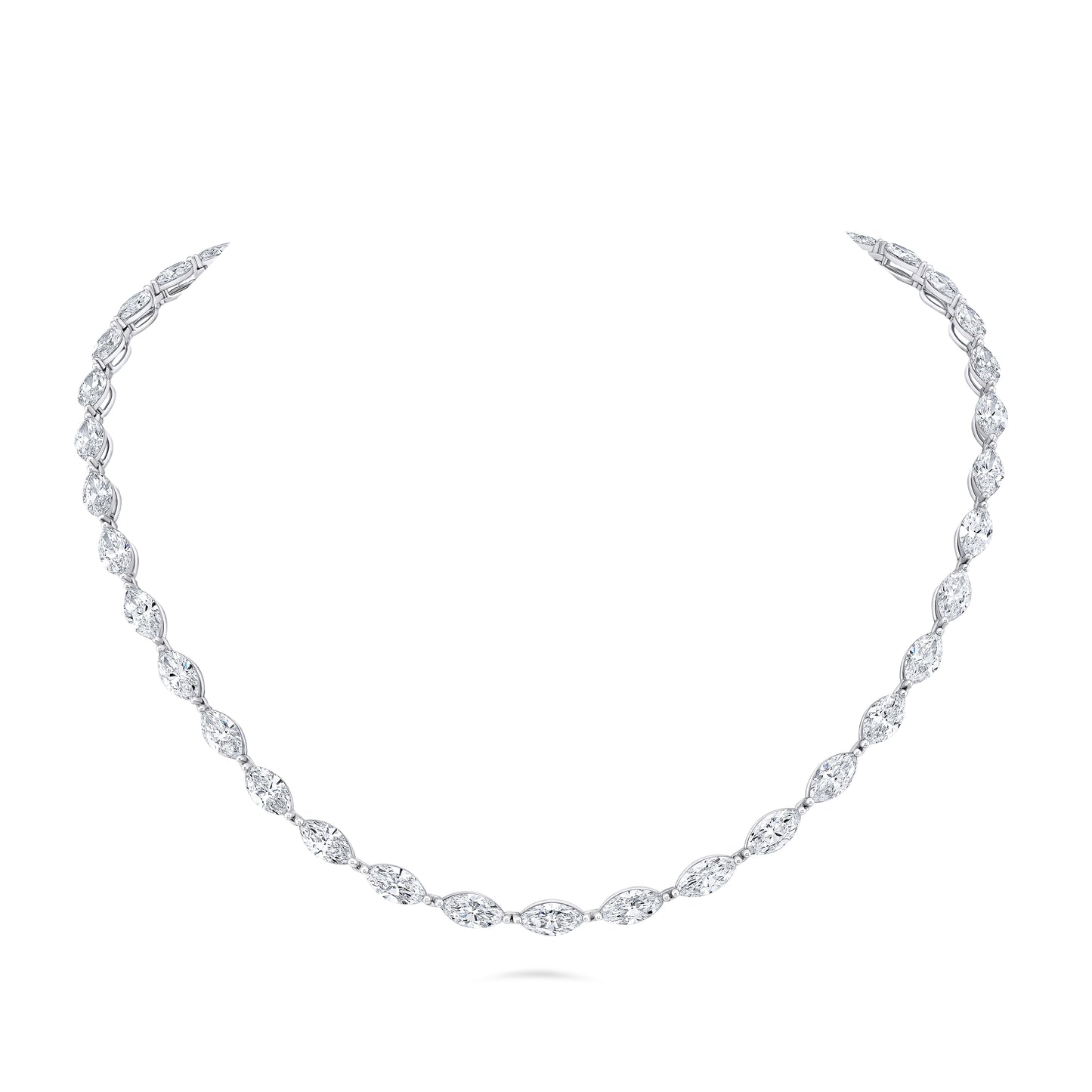 East West Oval Diamond Necklace