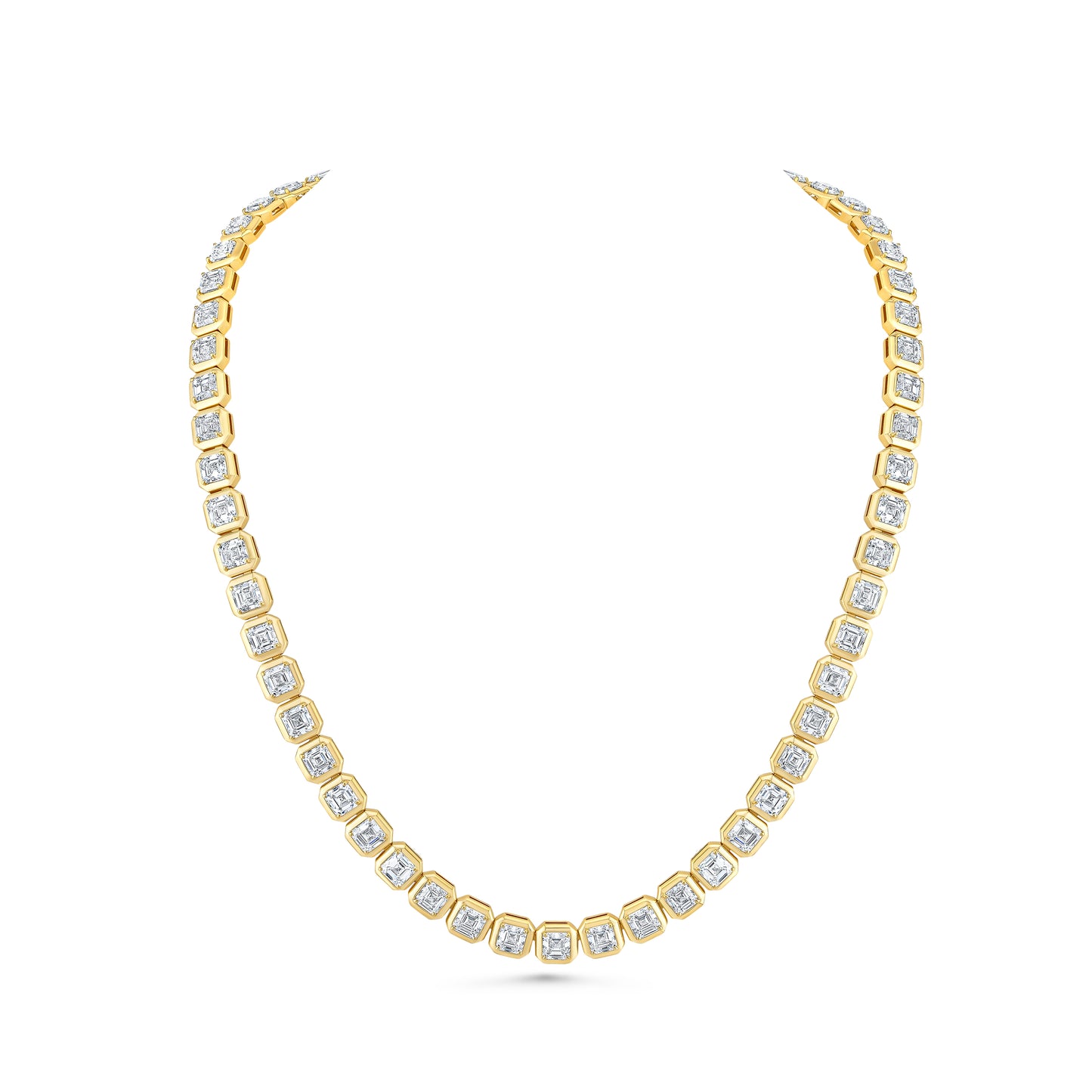 Bezel Set Asscher Diamond Necklace