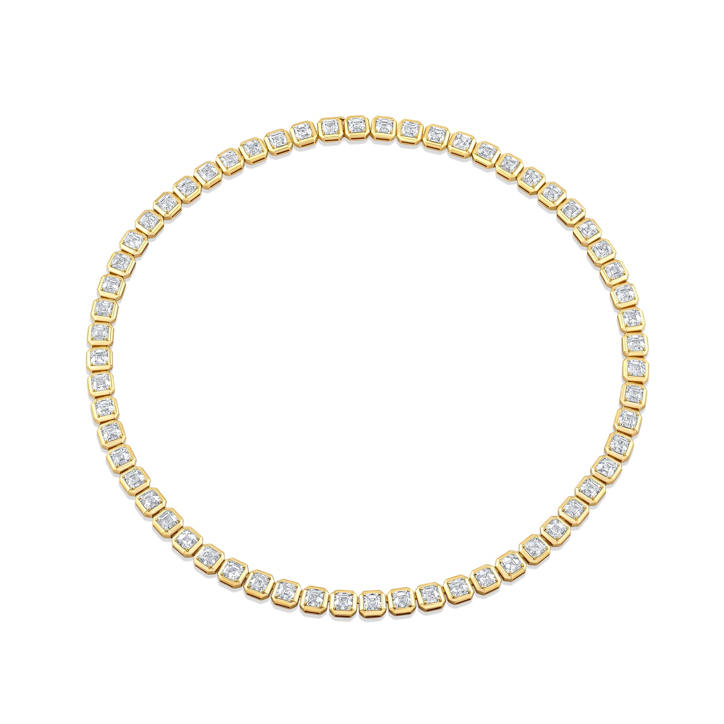 Bezel Set Asscher Diamond Necklace