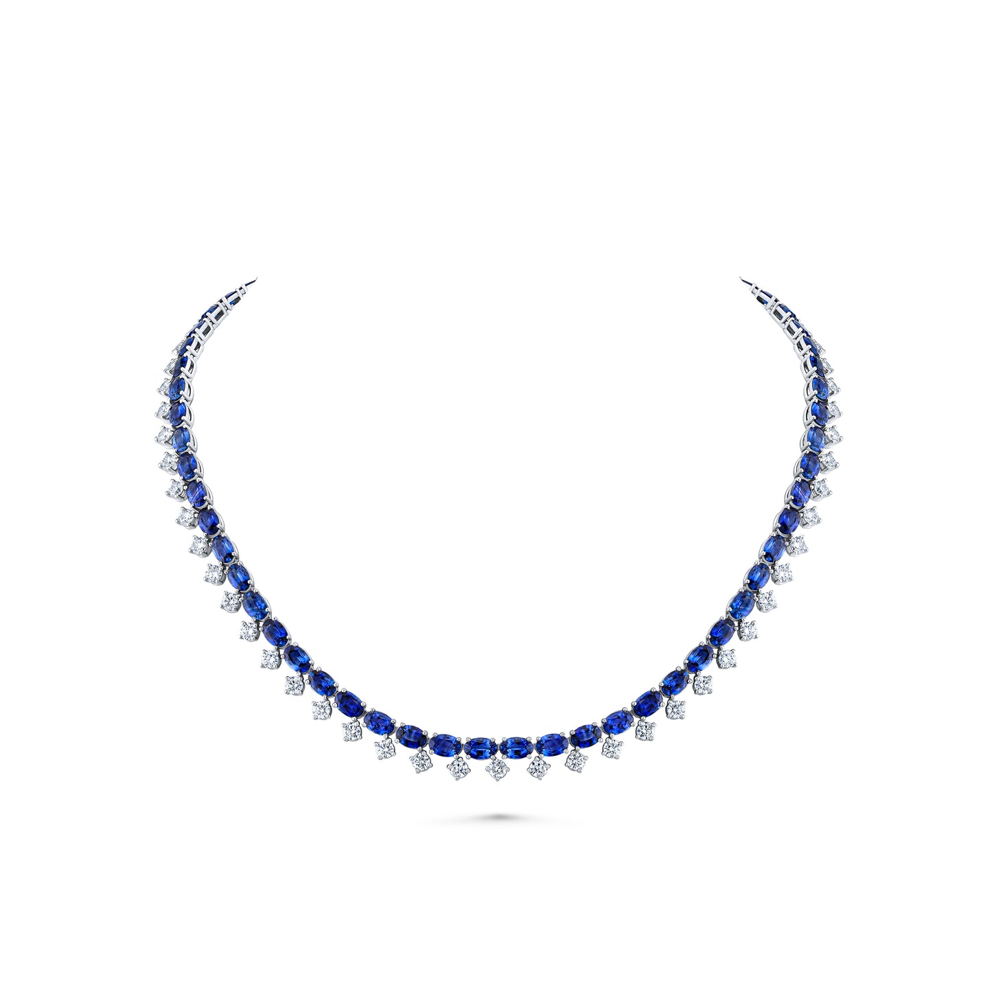 Oval Sapphire and Diamond Necklace