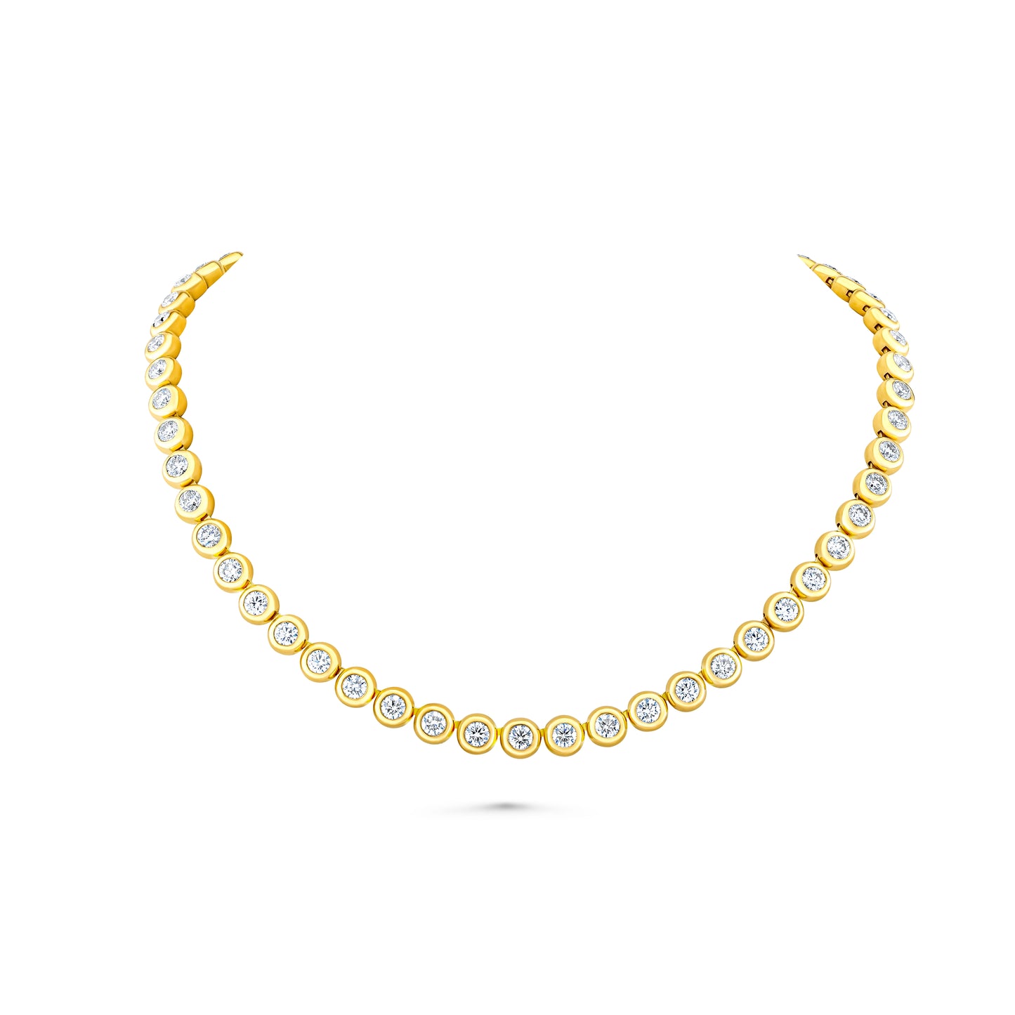Bezel Set Round Diamond Necklace