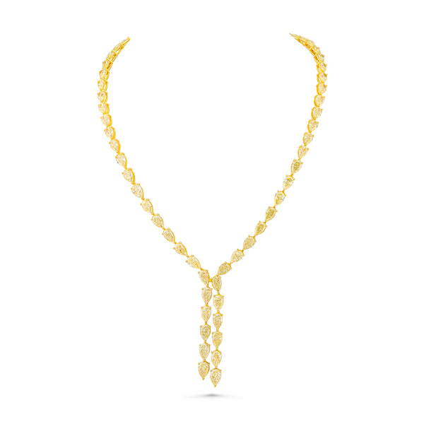 Fancy Yellow Pear Diamond Lariat