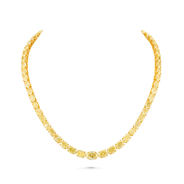 East West Graduated Oval Diamond Necklace