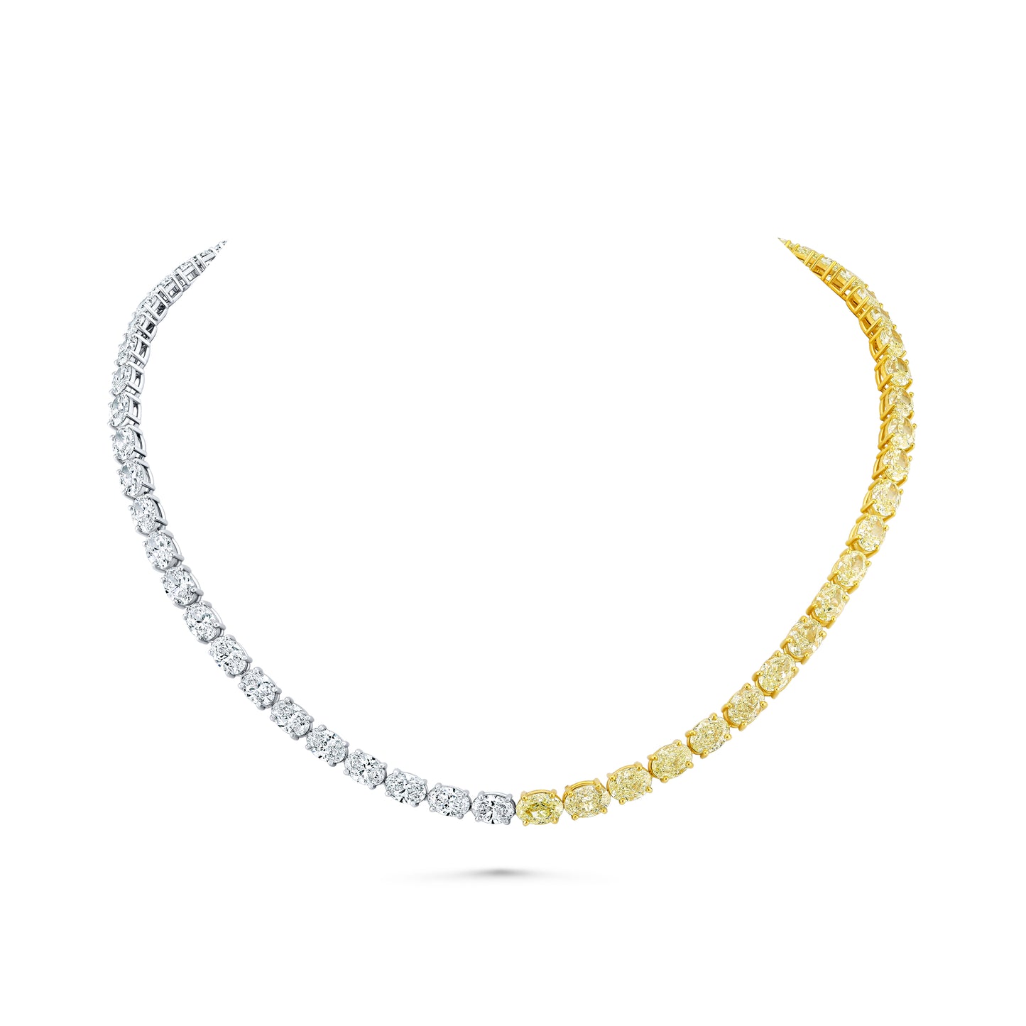East West Oval Diamond Necklace