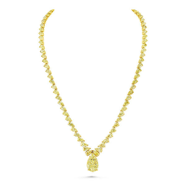 Pear Yellow Diamond Statement Necklace