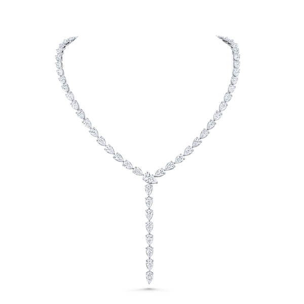Pear Diamond Lariat Necklace