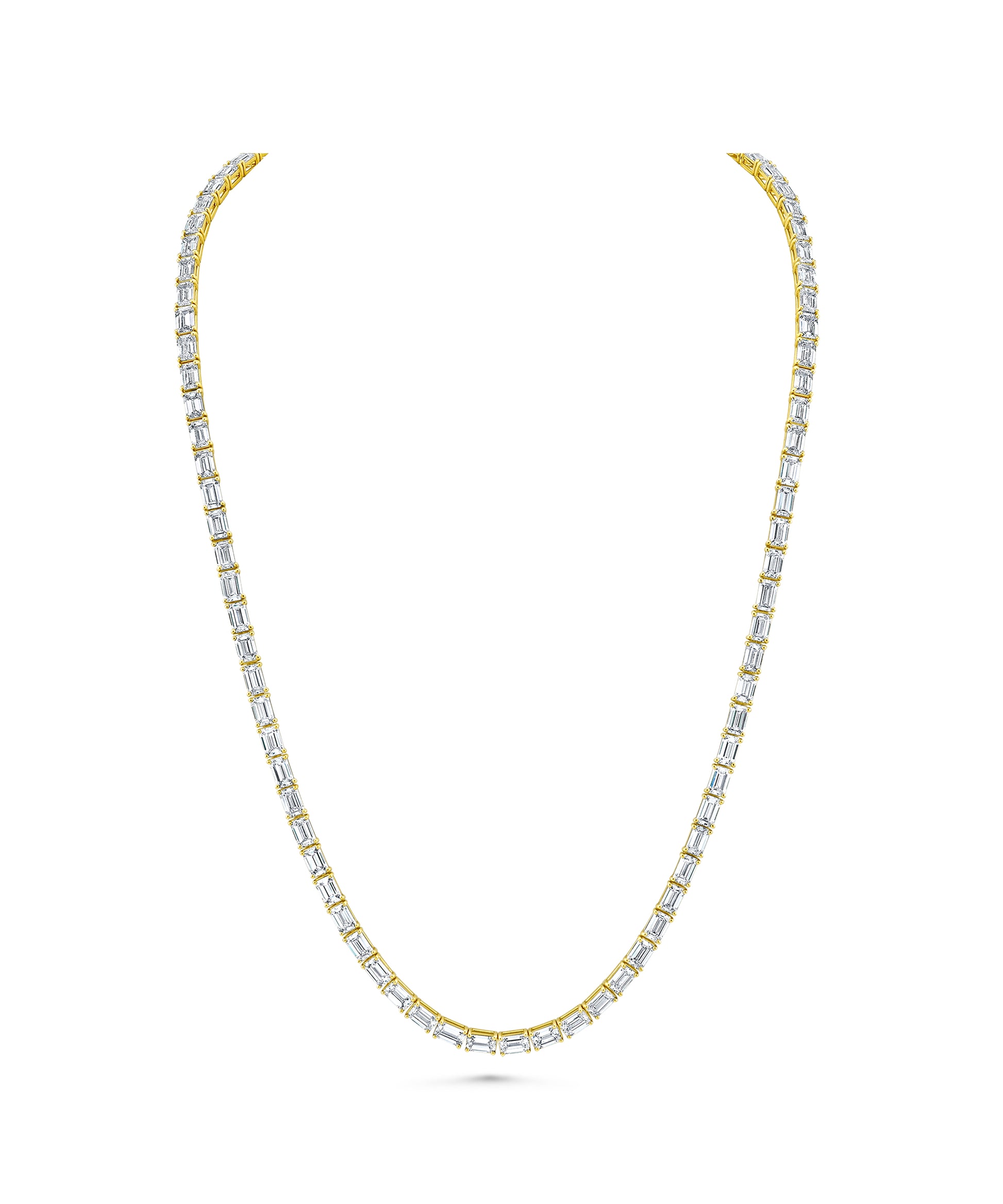Emerald Cut Diamond Opera Necklace