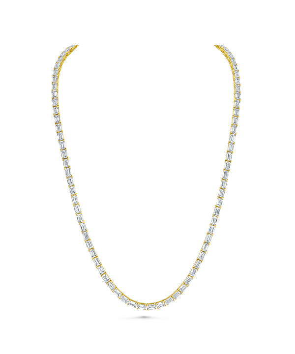 Emerald Cut Diamond Opera Necklace