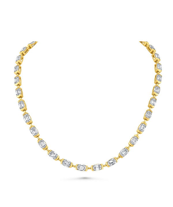 Cushion Cut Diamond Necklace