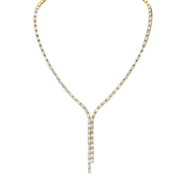 Emerald Cut Diamond Lariat Necklace