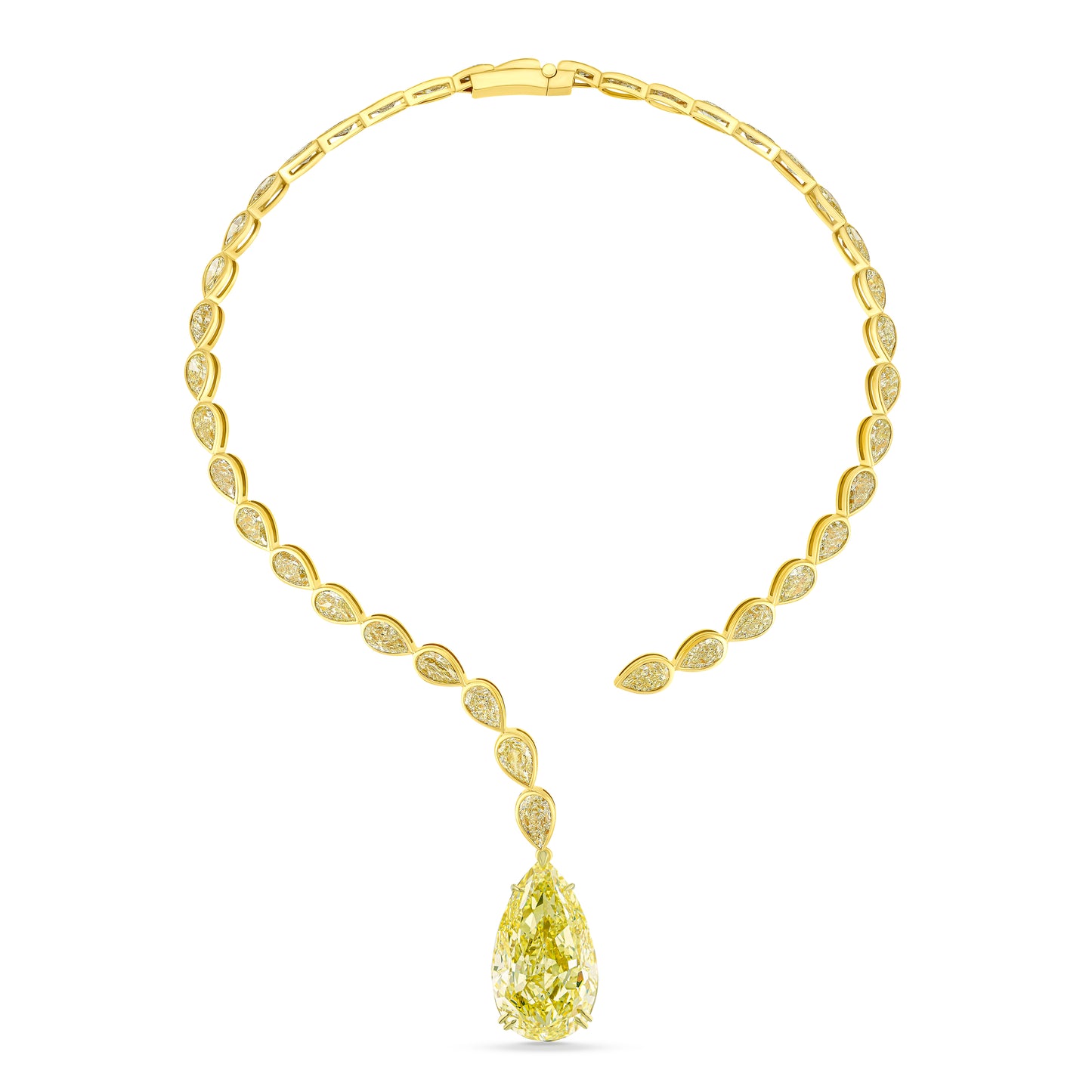 Yellow Diamond Statement Necklace with Pendant