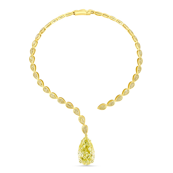 Yellow Diamond Statement Necklace with Pendant