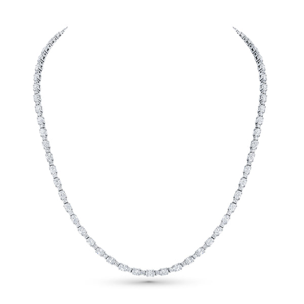 Oval Diamond East West Necklace