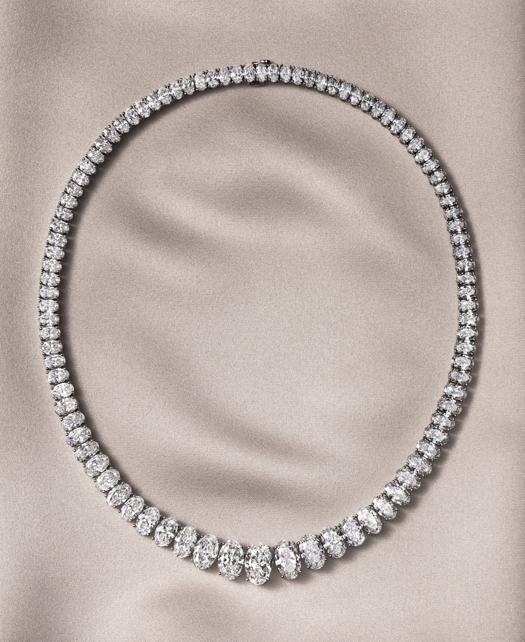 Graduated diamond Norman Silverman necklace.