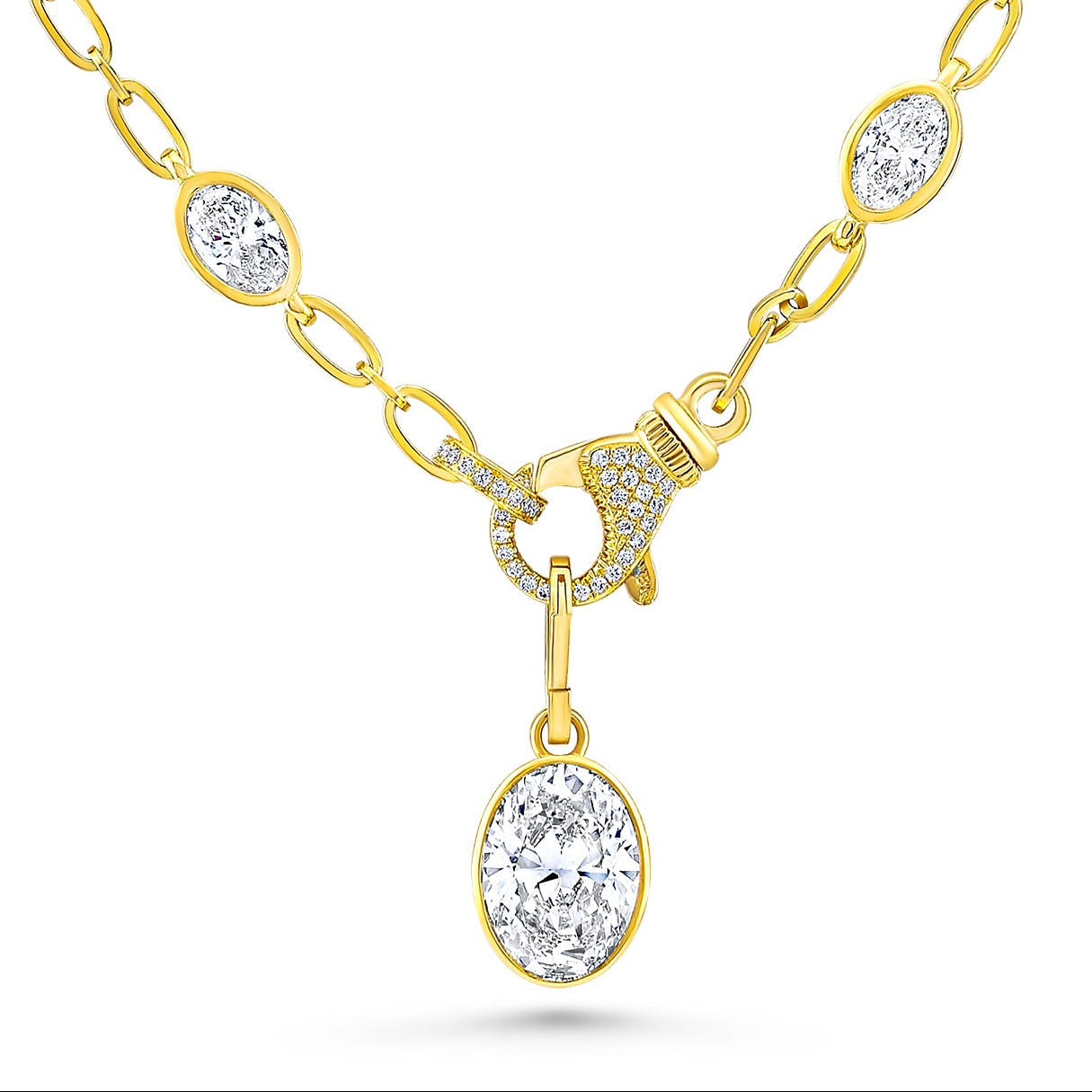 Oval diamond pendant only