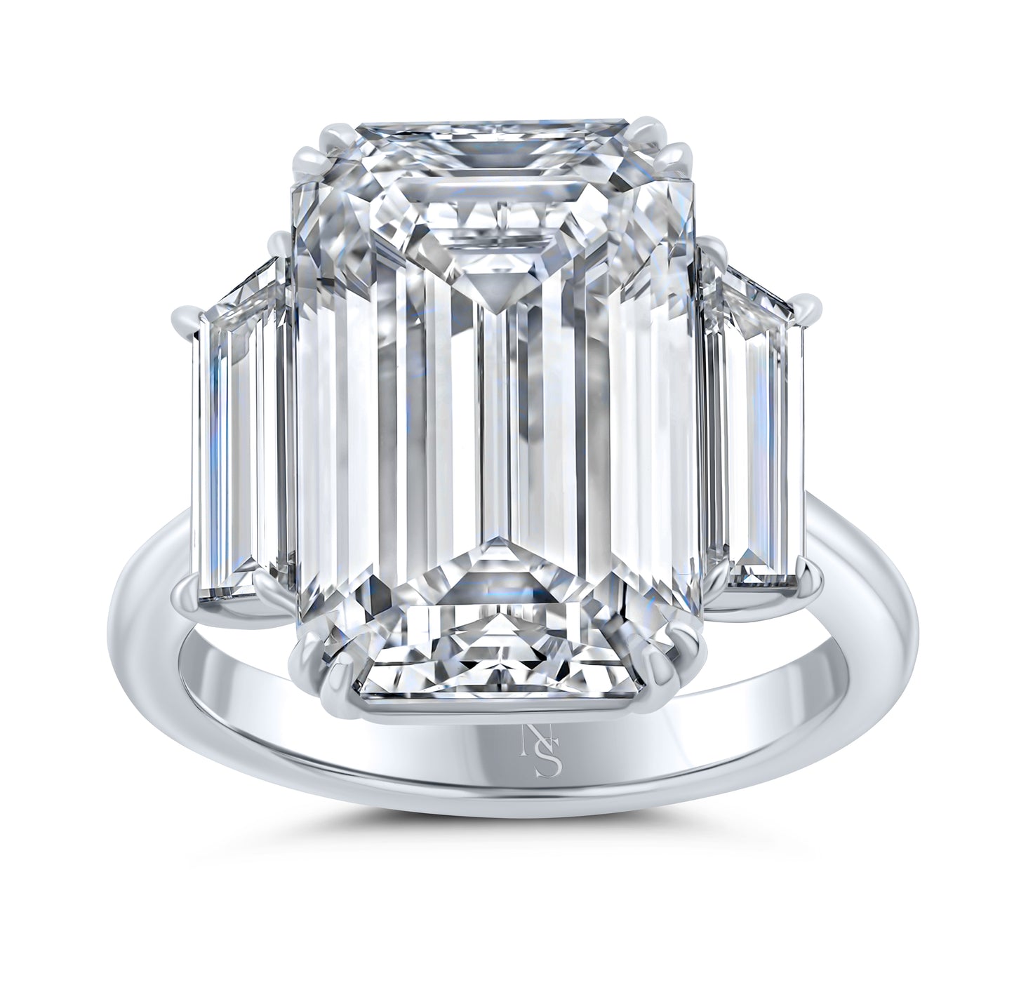 10.03 Carat Emerald Cut 3-stone Diamond Ring