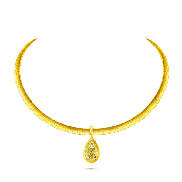 Fancy Yellow Pear Diamond Pendant