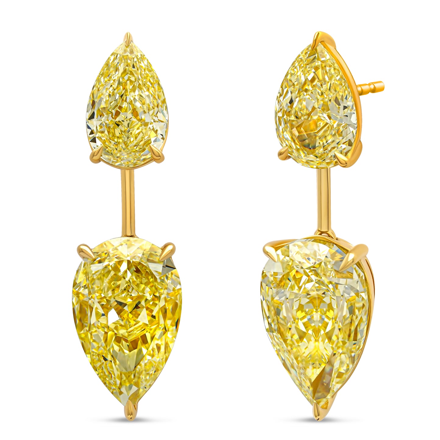 Fancy Yellow Pear Drop Earrings