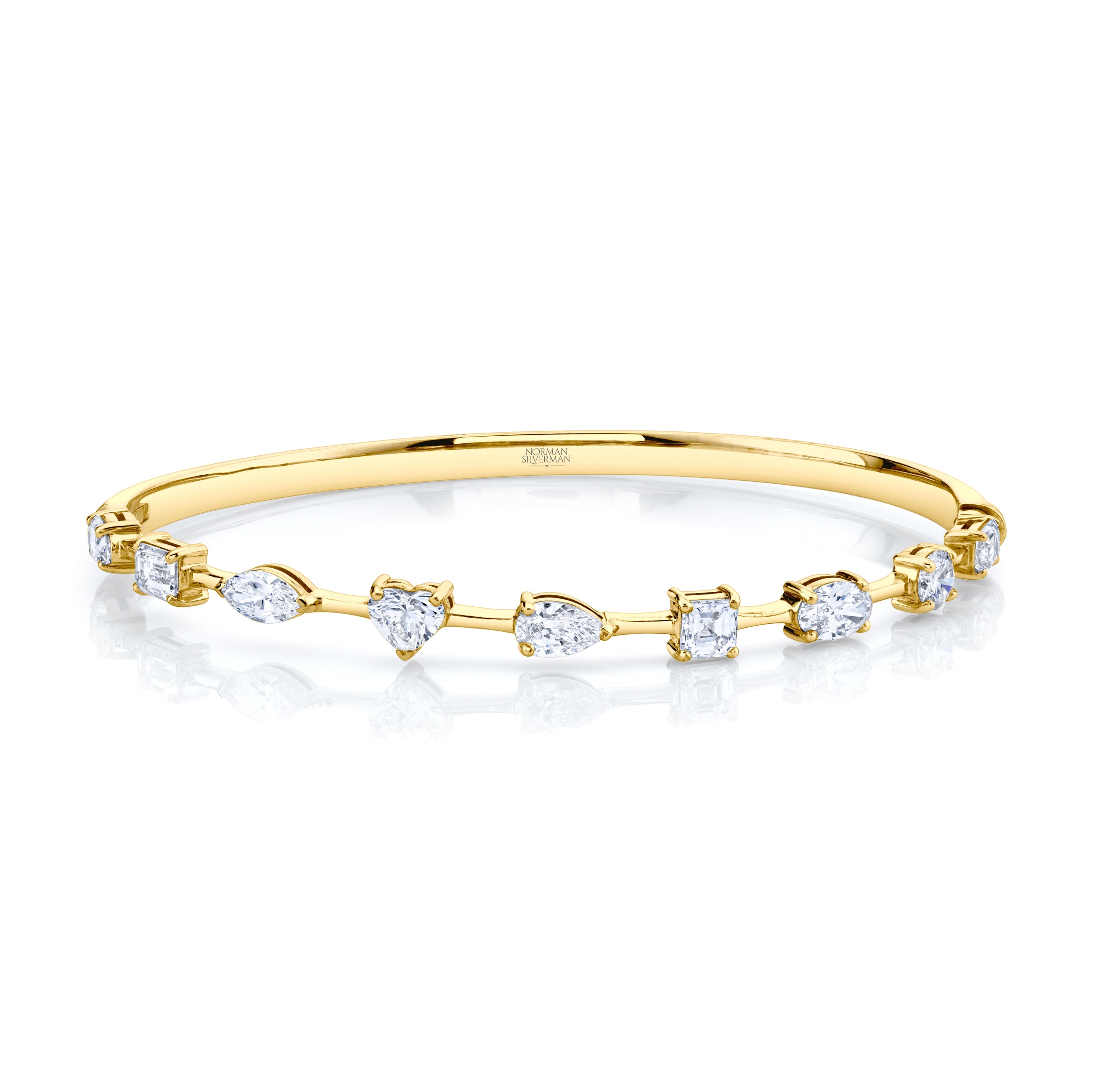 Hinged Bangle with Fancy Shape Diamonds – Norman Silverman