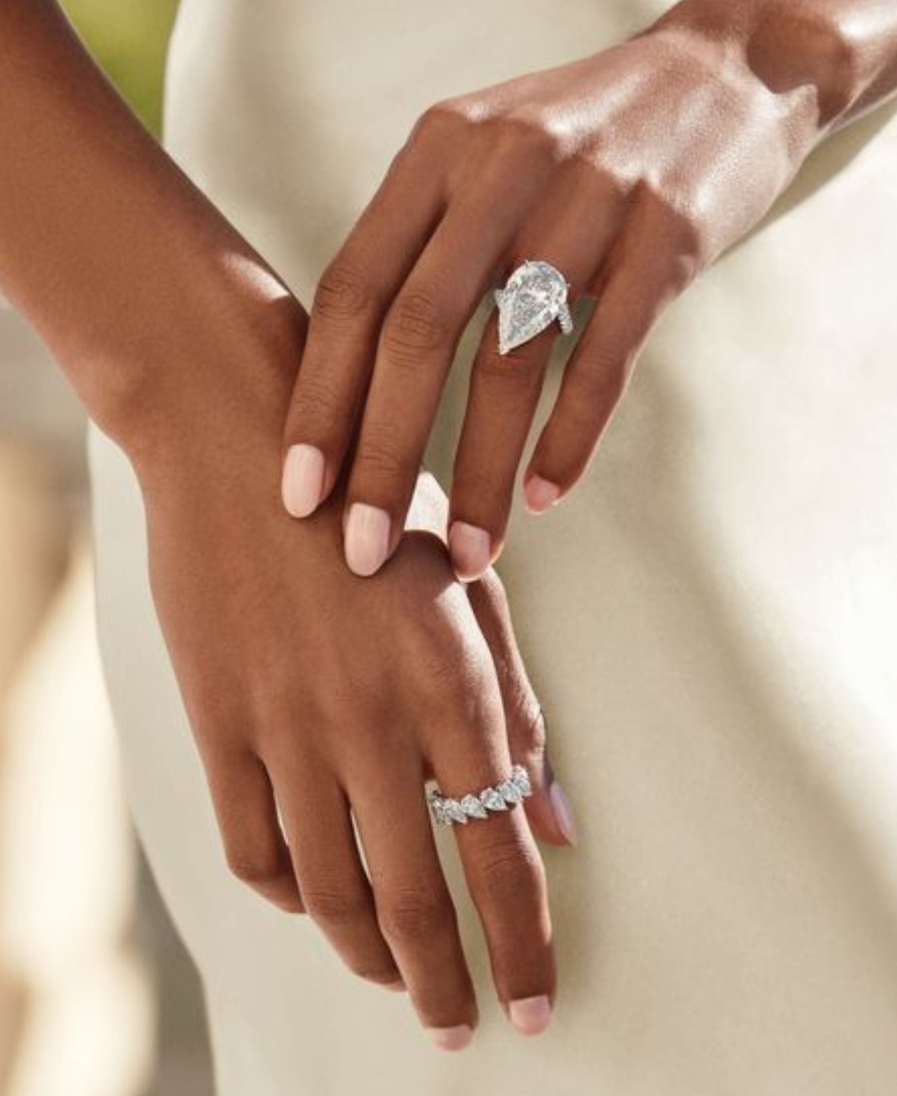 Pear Diamond Eternity Band in Platinum