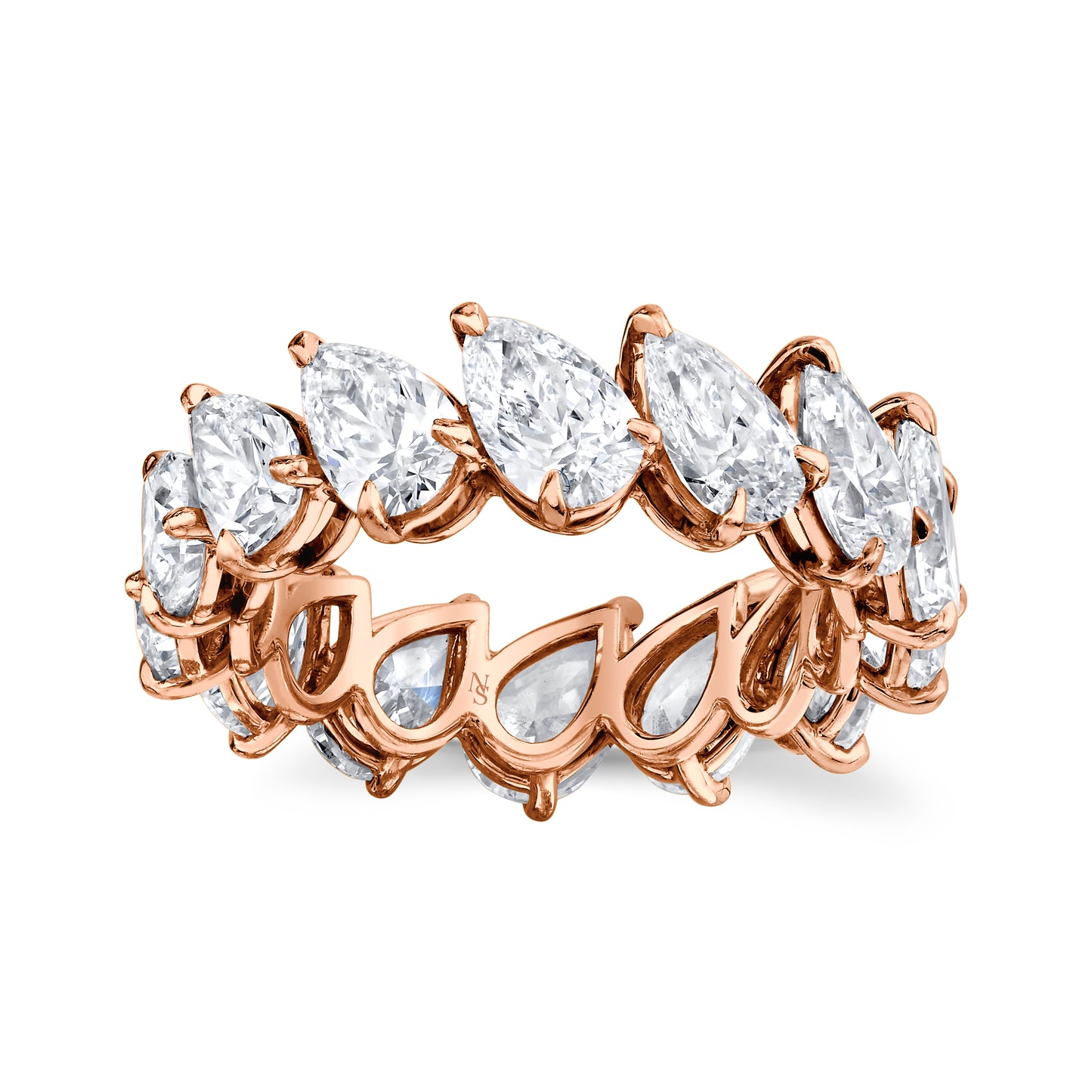 Pear Diamond Eternity Band Rose Gold