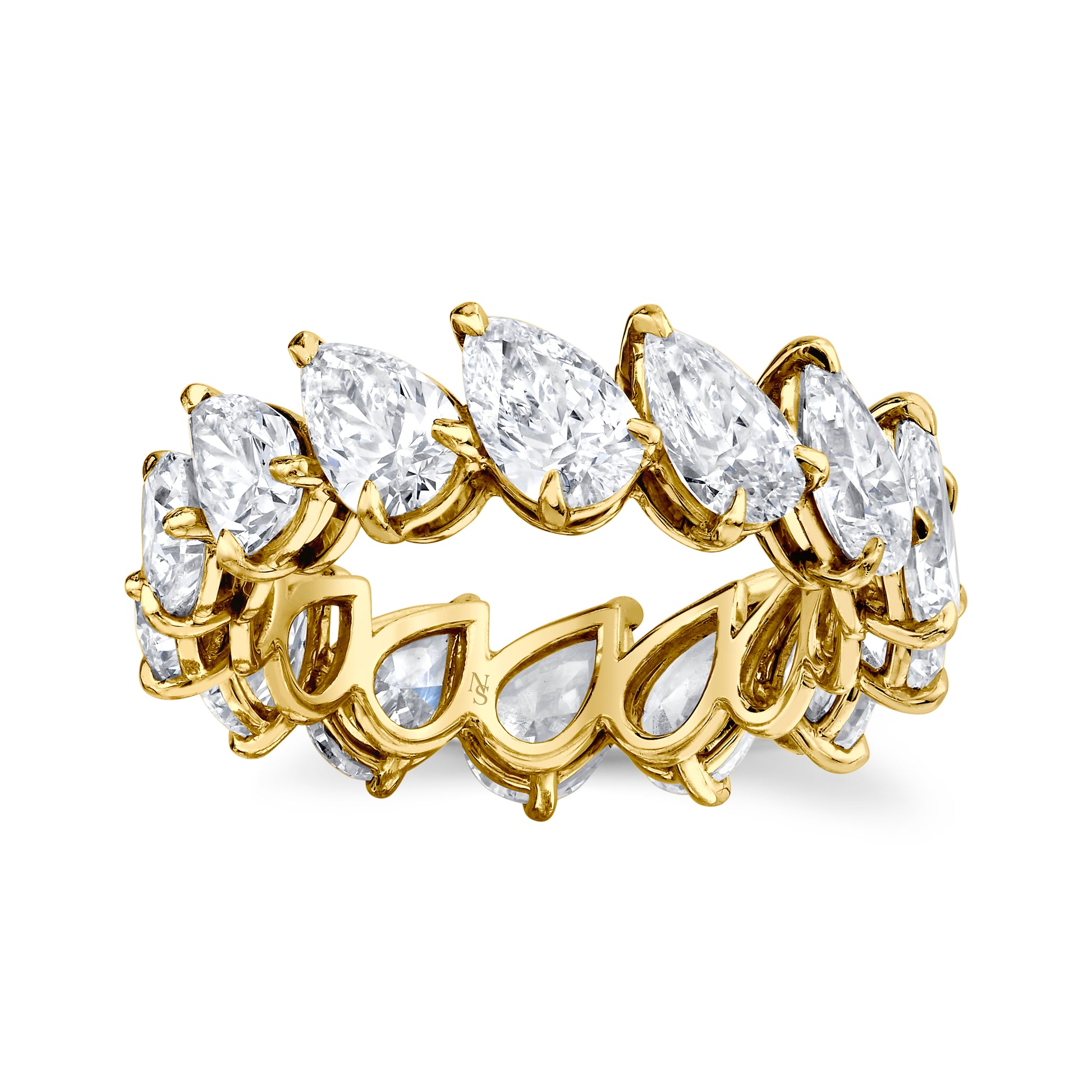 Pear Diamond Eternity Band in 18k Yellow Gold