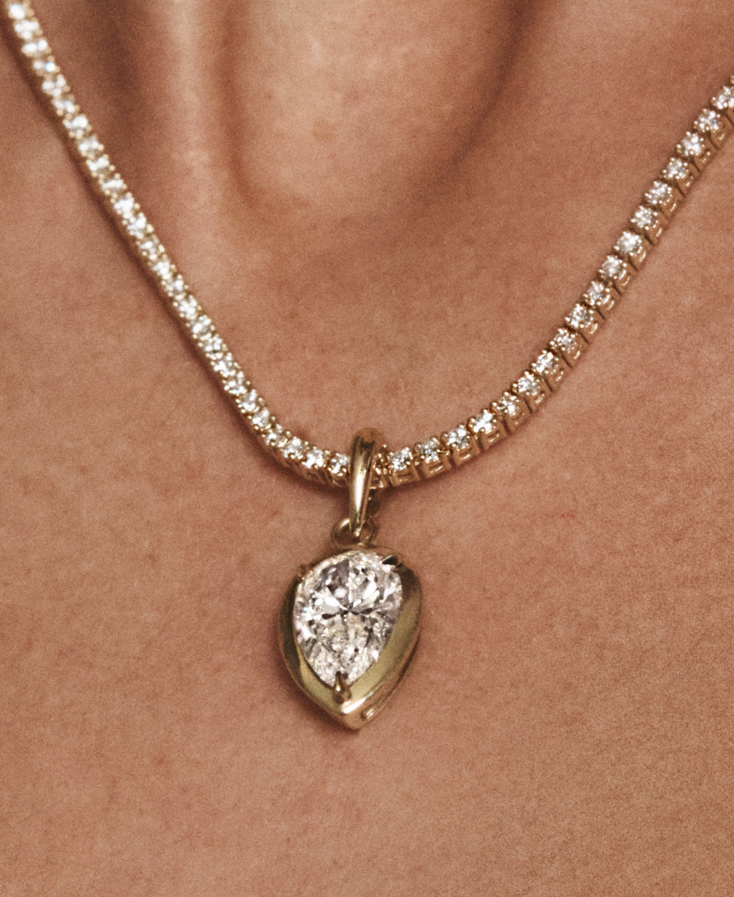 Pear Solitaire Diamond Pendant
